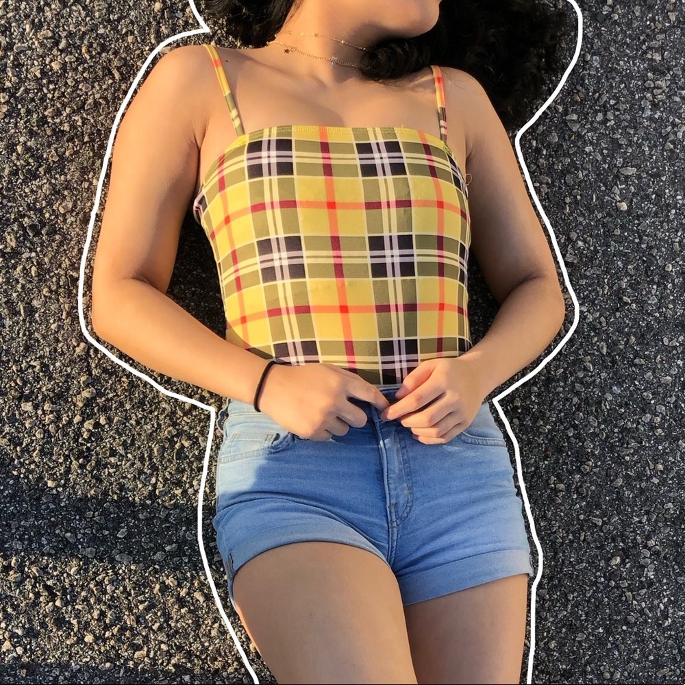 ‼️SOLD‼️Yellow Plaid Bodysuit